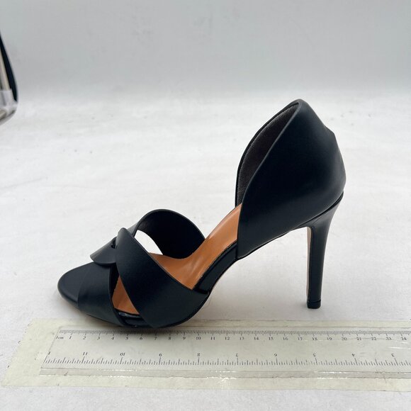 Pazzion Black Sexy Open Toe High Heel Slip On Stiletto Heeled Two Pieces Sandals - Picture 2 of 8